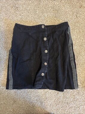 Forever 21 Black Mini Skirt with Polka Dot Side Panels